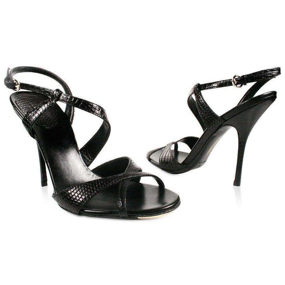New "Gucci Women's Black Leather Strappy Sandals - Designer Elegance and Style" - Picture 4 of 4